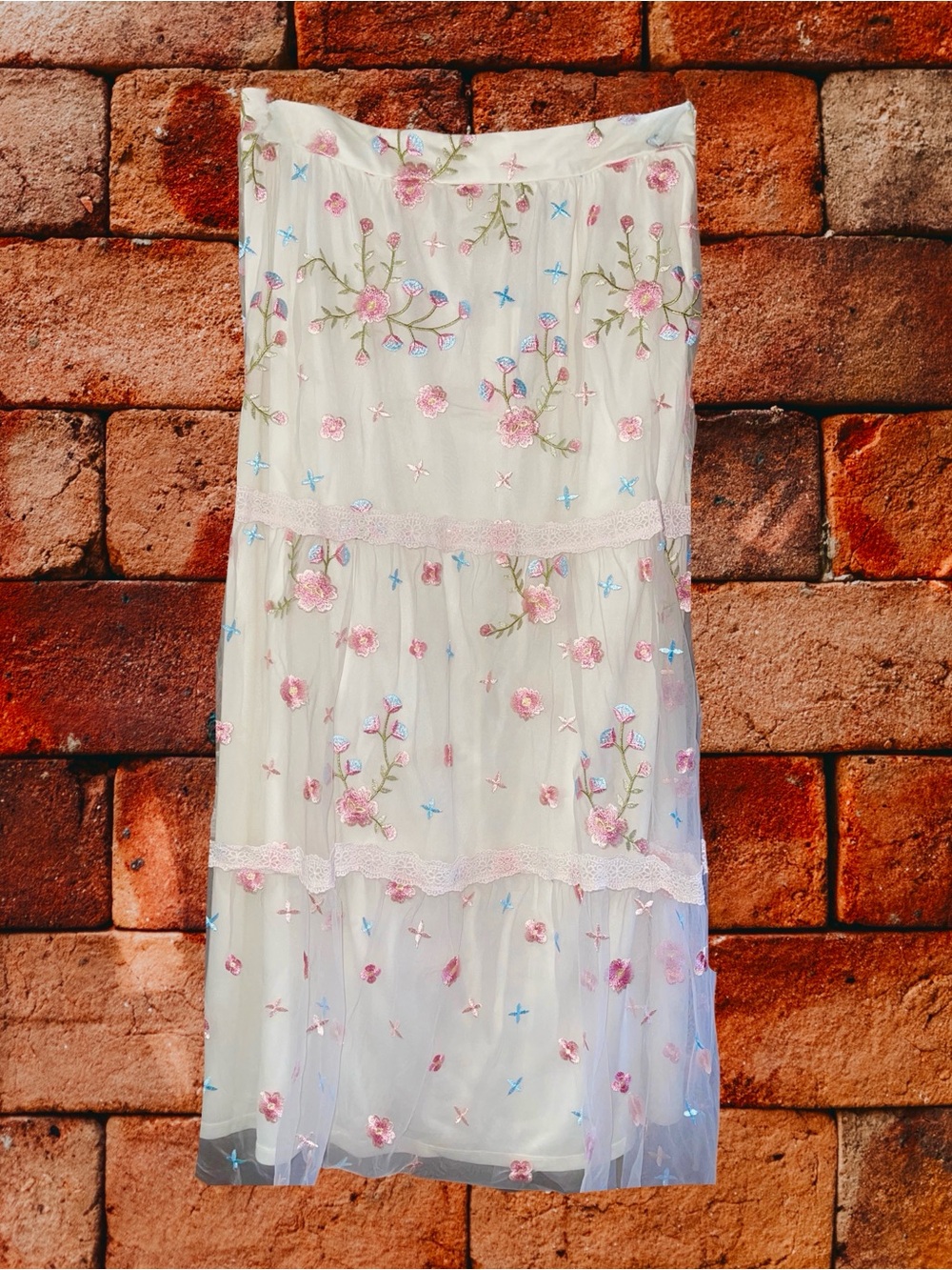 Altar'd State Ambrose White Floral Embroidered Maxi Skirt - Picture 7 of 11